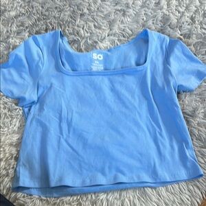 SO Blue Fitted Crop T-Shirt